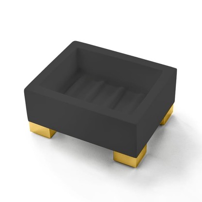 3SC Bemood White Мыльница настольная, цвет: черный/золото