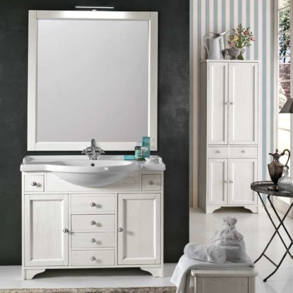 EBAN Eleonora  Комплект мебели, с раковиной и светильником,  107см, напольный, цвет bianco decape