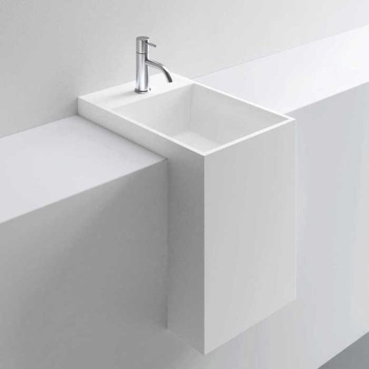 NOORTH milldue edition Раковина 35.7х52х49 см, 1 отв., полувстраиваемая, цвет: белый