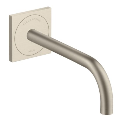 Axor Uno? Смеситель для раковины, встраиваемый, электронный, излив: 22.5см., цвет: шлифованный никель