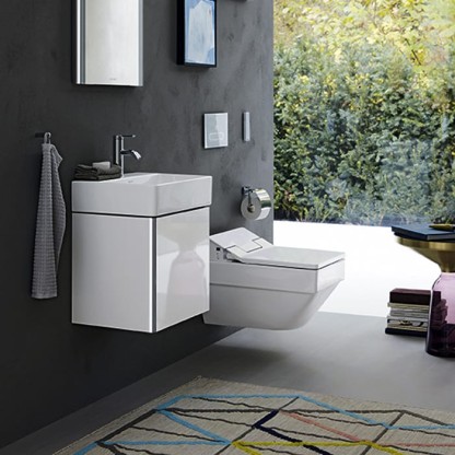 Duravit XSquare Тумба подвесная 43.4х34х39.7см, с раковиной, 1 дверца левая, цвет: белый глянцевый