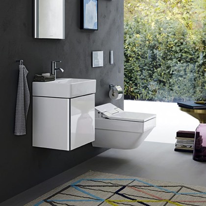 Duravit XSquare Тумба подвесная 43.4х34х39.7см, с раковиной, 1 дверца левая, цвет: белый глянцевый