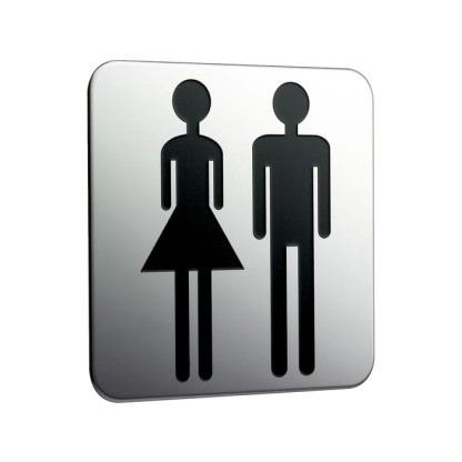 Emco System2 Дверная табличка "мужская и женская", подвесной, цвет: хром