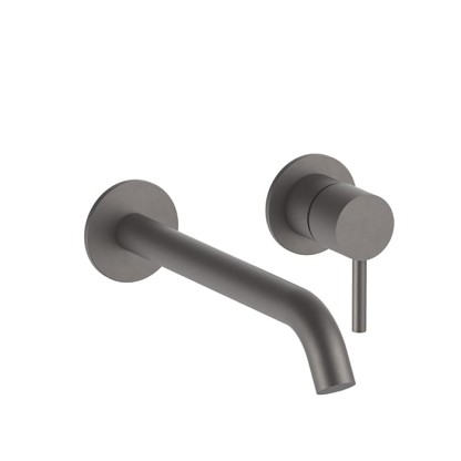 Fantini Nostromo Смеситель для раковины, встраиваемый, однорычажный, излив: 25см., внешняя часть, цвет: Matt Gun Metal PVD