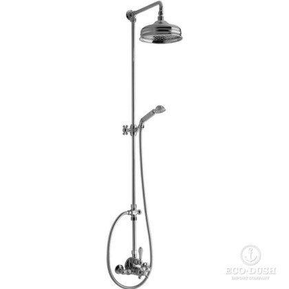 CISAL Arcana Ceramic Настенная душевая система:термостатический смеситель для душа,верхний душ,ручной душ с держателем и шлангом, цвет: хром