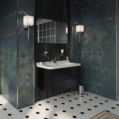 Kerasan Waldorf Комплект подвесной мебели 100см, с 2-мя ящиками, цвет: черный матовый