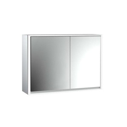 Emco Loft Зеркальный шкаф 100см., с подсветкой LED навесная модель, 2-дверки, широкая дверка слева зеркальная задняя стенка