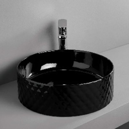 Artceram Rombo Раковина 44 см, без отв., без слив-перелива, цвет: черный глянцевый