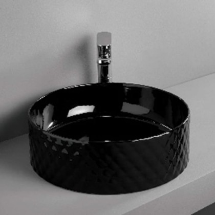 Artceram Rombo Раковина 44 см, без отв., без слив-перелива, цвет: черный глянцевый