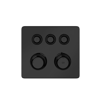 Gessi Hi-Fi Eclectic Смеситель для душа настенный встраиваемый, термостатический, с 3 запорными кнопками, цвет: черный матовый