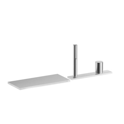 Fantini Milano Смеситель для ванны, набортный, излив: 115 мм, цвет: матовая натуральная сталь