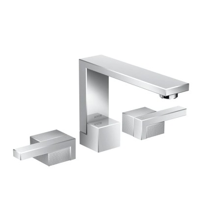 Axor Edge Смеситель для раковины, на 3 отв., с донным клапаном push/open, излив 173мм, алмазная огранка, цвет: хром