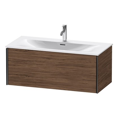 Duravit XViu Тумба подвесная 101x48x39.7см, с раковиной, 1 ящик, цвет: walnut dark/черный матовый