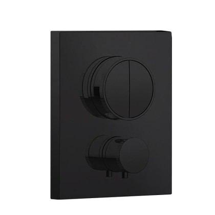 Almar Core Смеситель для душа, встраиваемый, термостатический, с кнопочным управлением для 2-х потребителей, цвет: черный матовый