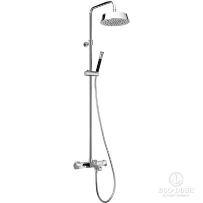 CISAL Cherie Настенная душевая система:термостатический смеситель для ванны/душа,верхний душ,ручной душ с держателем и шлангом, цвет: хром