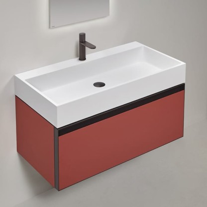 Antonio Lupi Atelier Комплект подвесной мебели 90х50хh37.5см, с раковиной, с 1 ящиком, цвет: Terracotta goffrato