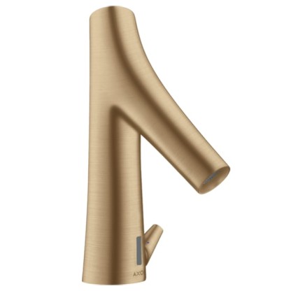 Axor Starck Organic Cмеситель для раковины, на 1 отв., электронный, с регулировкой температуры, питание от батареек, цвет: шлифованная бронза