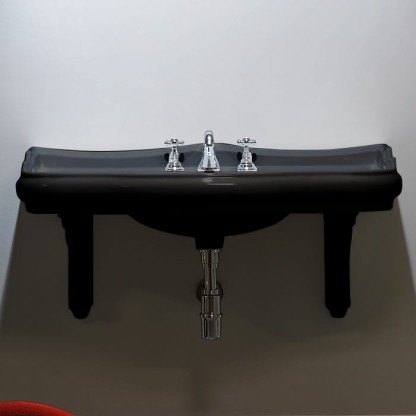 Kerasan Retro Раковина 100х54.5 см, 3 отв., цвет: черный блестящий