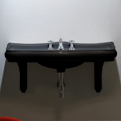 Kerasan Retro Раковина 100х54.5 см, 3 отв., цвет: черный блестящий