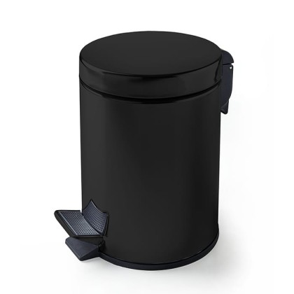 3SC Metal Tonda Ведро 5 л. 22,5x30,5xh33,5 см, с педалью, с крышкой и механизмом softclose, цвет: черный матовый