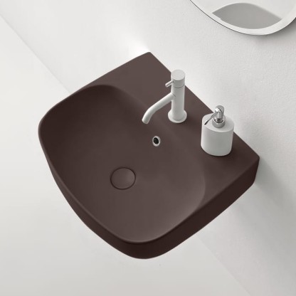 Kerasan Nolita Раковина 50х45 см, 1 отв., подвесная/накладная, цвет: Borgogna matt