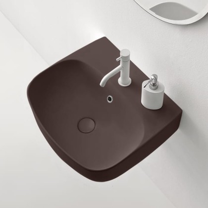 Kerasan Nolita Раковина 50х45 см, 1 отв., подвесная/накладная, цвет: Borgogna matt