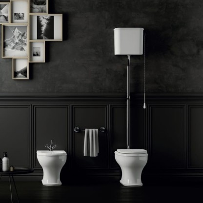 Azzurra Charme Унитаз напольный 52x40 см, 3L Water Saving, слив универсальный, сиденье микролифт, с креплением VFV, цвет: Bianco lucido