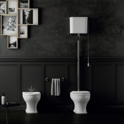 Azzurra Charme Унитаз напольный 52x40 см, 3L Water Saving, слив универсальный, сиденье микролифт, с креплением VFV, цвет: Bianco lucido