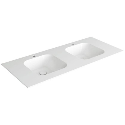 Simas WAVE Раковина двойная 120x50xh14,5см, встраиваемая, с 2 отв, цвет: белый