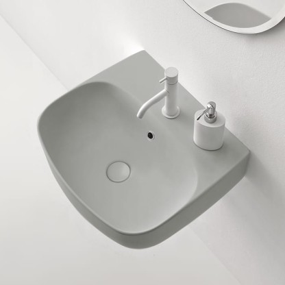 Kerasan Nolita Раковина 50х45 см, 1 отв., подвесная/накладная, цвет: Grigio matt