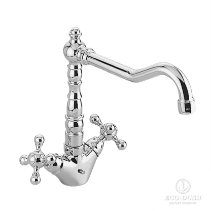 CISAL Кухонные смесители Смеситель двухвентильный на 1 отверстие для кухни,с поворотным изливом 215 мм, цвет: хром