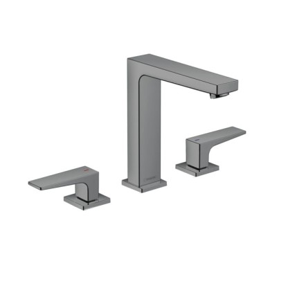 Hansgrohe Metropol Смеситель для раковины 160, на 3 отв, с донным клапаном, излив 152мм, цвет: шлифованный черный хром