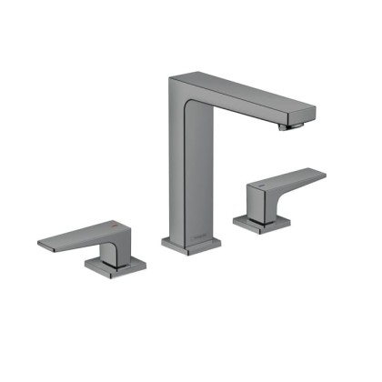 Hansgrohe Metropol Смеситель для раковины 160, на 3 отв, с донным клапаном, излив 152мм, цвет: шлифованный черный хром