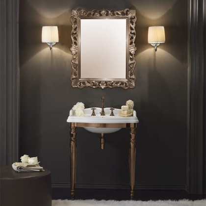 TW King Металлическая структура 73.5x54xh85см с раковиной на 1 отв, материал: латунь, напольная, цвет: бронза