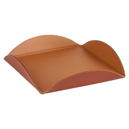 ADJ Подставка для сервировки 35x35см., натуральная кожа, цвет: коньяк/бордо