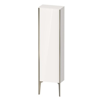 Duravit XViu Шкаф подвесной 40x24x133см, с 1 дверью, 3 стеклянными полками (петли слева), цвет: белый глянцевый/champagne matt