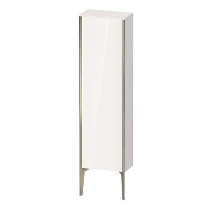 Duravit XViu Шкаф подвесной 40x24x133см, с 1 дверью, 3 стеклянными полками (петли слева), цвет: белый глянцевый/champagne matt