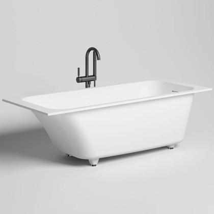 Salini Orlanda KIT Встраиваемая ванна 180х80х60cм, "Up&Down", сифон, щелевой слив-перелив, S-Stone, цвет: белый матовый