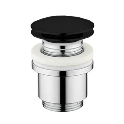 Agape Донный клапан для раковин, с переливом, цвет: черный матовый