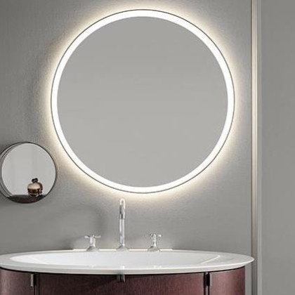 BURGBAD LIN20 Зеркало ?750х25 мм., LED подсветка 5700K, выключатель, подогрев