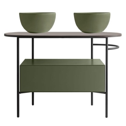 Globo Bob Консоль напольная 110х50см, столешница для консоли, без отв. под раковину, цвет: черный матовый/Felce