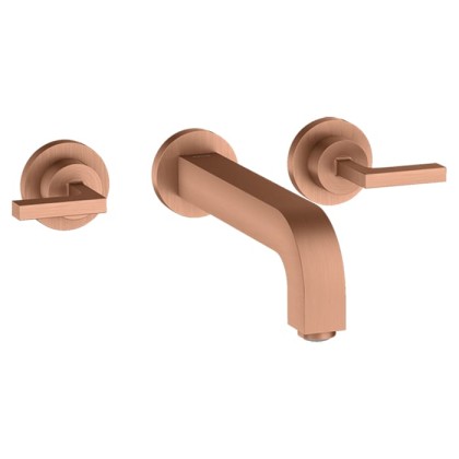 Axor Citterio Смеситель для раковины 222, встраиваемый, излив: 22.2см., ручка: рычаг, цвет: шлифованное красное золото