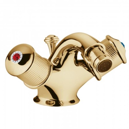 Смеситель для биде Bongio Impero, цвет: золото/blue and red swarovski