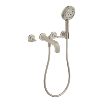 Axor Citterio Смеситель для ванны, встраиваемый, с ручным душем, ручка: рычаг, цвет: шлифованный никель