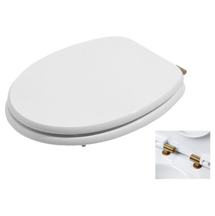 Azzurra Charme Сиденье для унитаза, с микролифтом, цвет: Bianco lucido/бронза