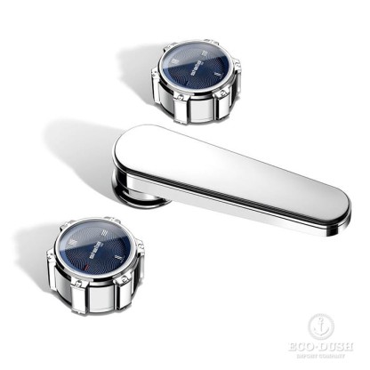 Stella Timeaster Смеситель для раковины, на 3 отв., цвет: хром/синий