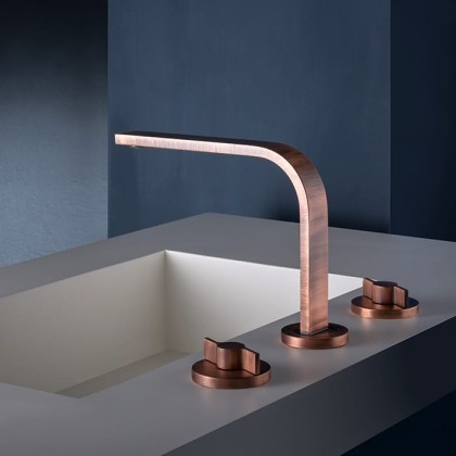 Gattoni GAS Смеситель для раковины, на 3 отв., в комплекте с донным клапаном, цвет: Matt old copper