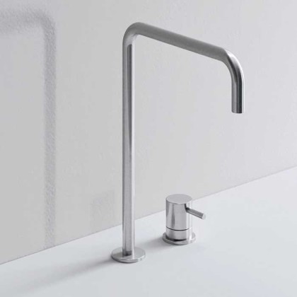 NOORTH milldue edition Смеситель для раковины, 2 отв., высота: 24.5см., цвет: полированная сталь