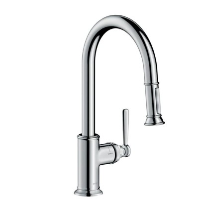 Axor Montreux Смеситель для кухни, однорычажный, на 1 отв., с выдвижной лейкой, цвет: сталь