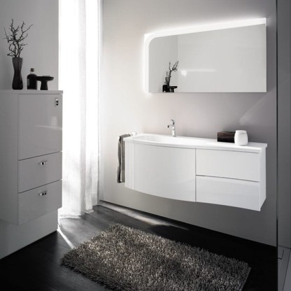 Burgbad Sinea Комплект подвесной мебели 121x49x47.5см., 2 выдв ящика, цвет: белый глянцевый